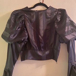 Beautiful Black blouse puff sleeve accents